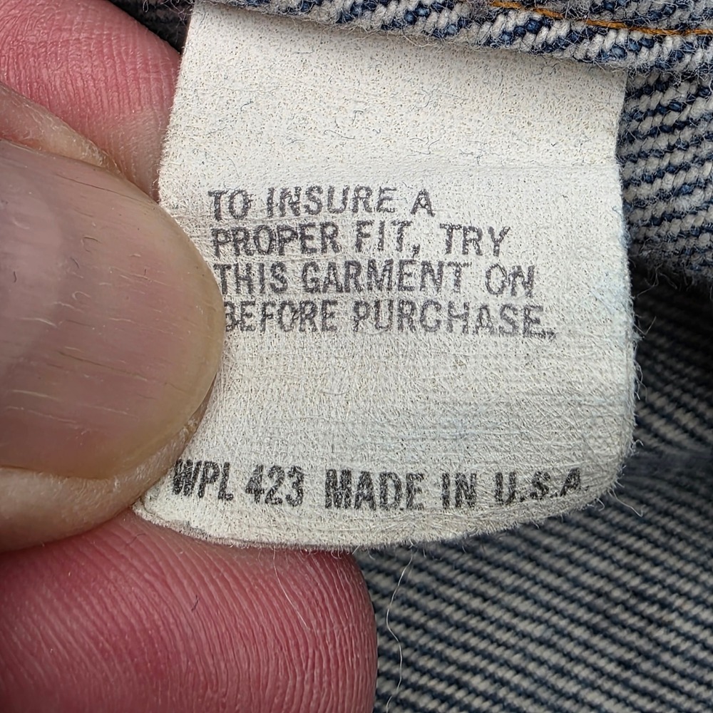 Vintage 1984 Levis 70506 Denim Trucker Jacket 40 USA Harley Biker Patch HOG - Picture 6 of 9